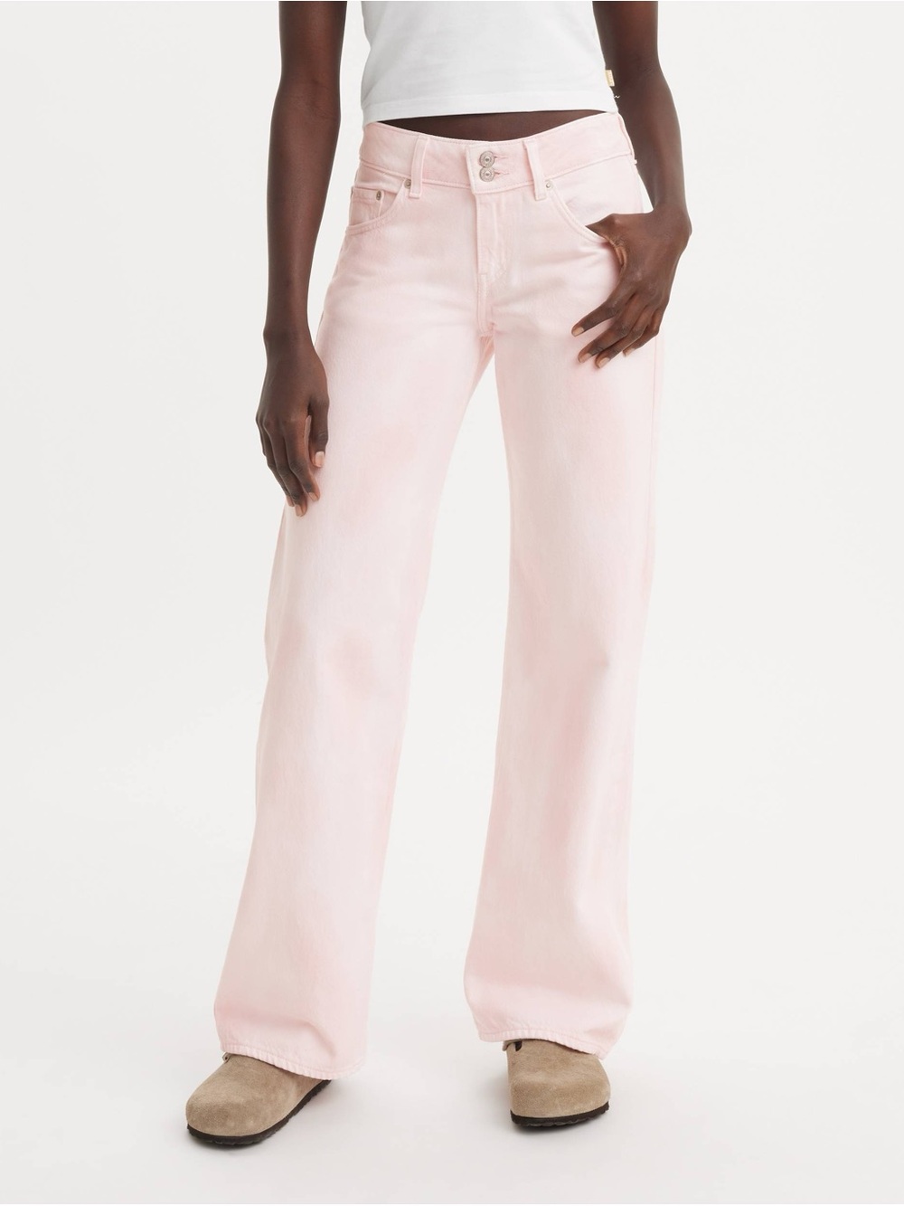 NWOT Levi's Superlow Loose Jeans in Light Pink